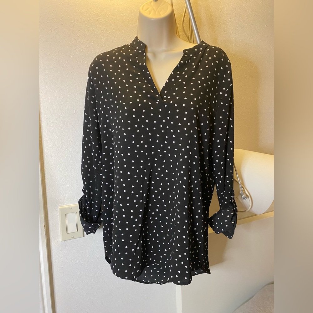 Black and White Polka Dot Women's Top